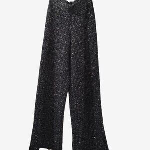 MNG -S-Black Gold EMNROIDERED Wide Leg Pant Size S